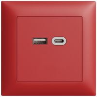 Prise ENC USB 18W type A + type C Feller EDIZIOdue FMI 230V 3600mA berry