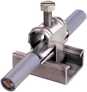 Schirmanschlussklemme 40…48mm rostfrei mit Schraube und Feder