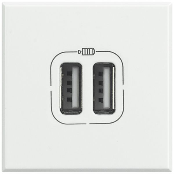 Prise de charge USB INC Axolute 2 modules, double, 5V, 2400mA, blanc