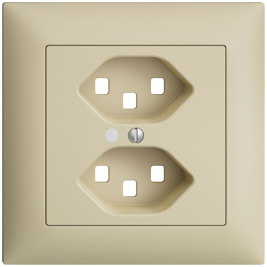 UP-Frontset EDIZIOdue vanille 88×88mm 2×T23 mit Linse