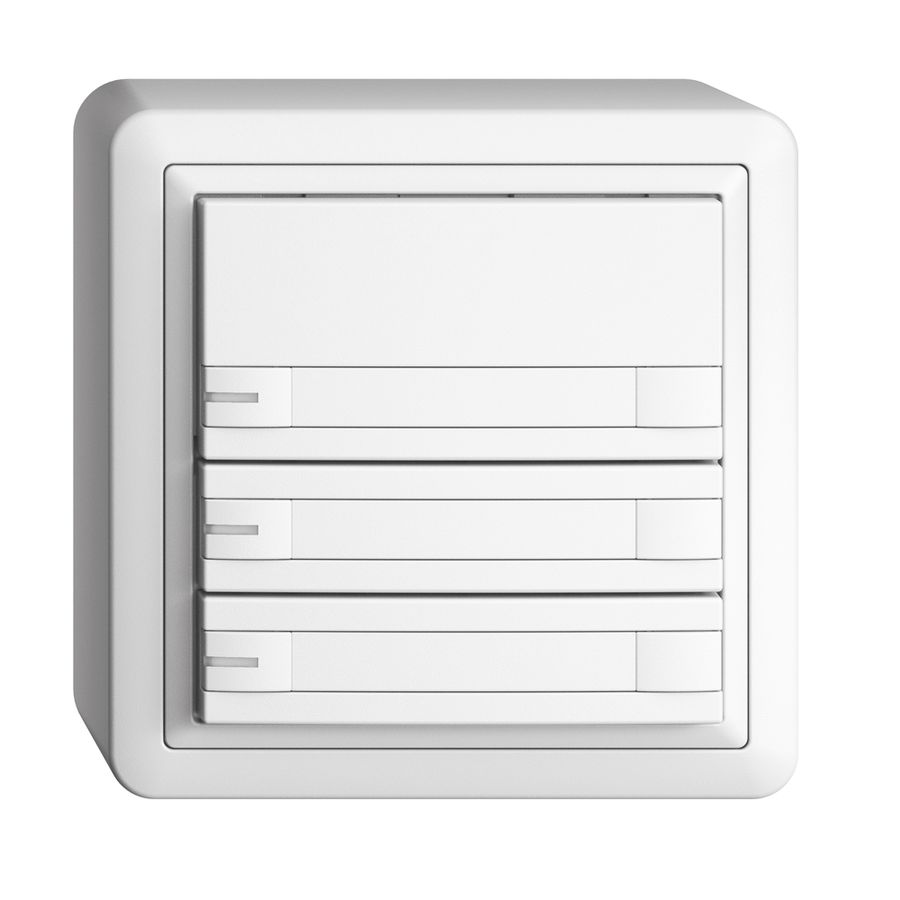 AP-KNX-Taster RGB EDUE, 250mW, m.RGB-LED, m.Papier., 3×Taste, 2×Tastenb., ws