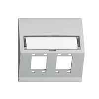 EB-Montageset EDIZIOdue F Schrägauslass 2×R&M Kat.5e/6/LC spezial, hellgrau