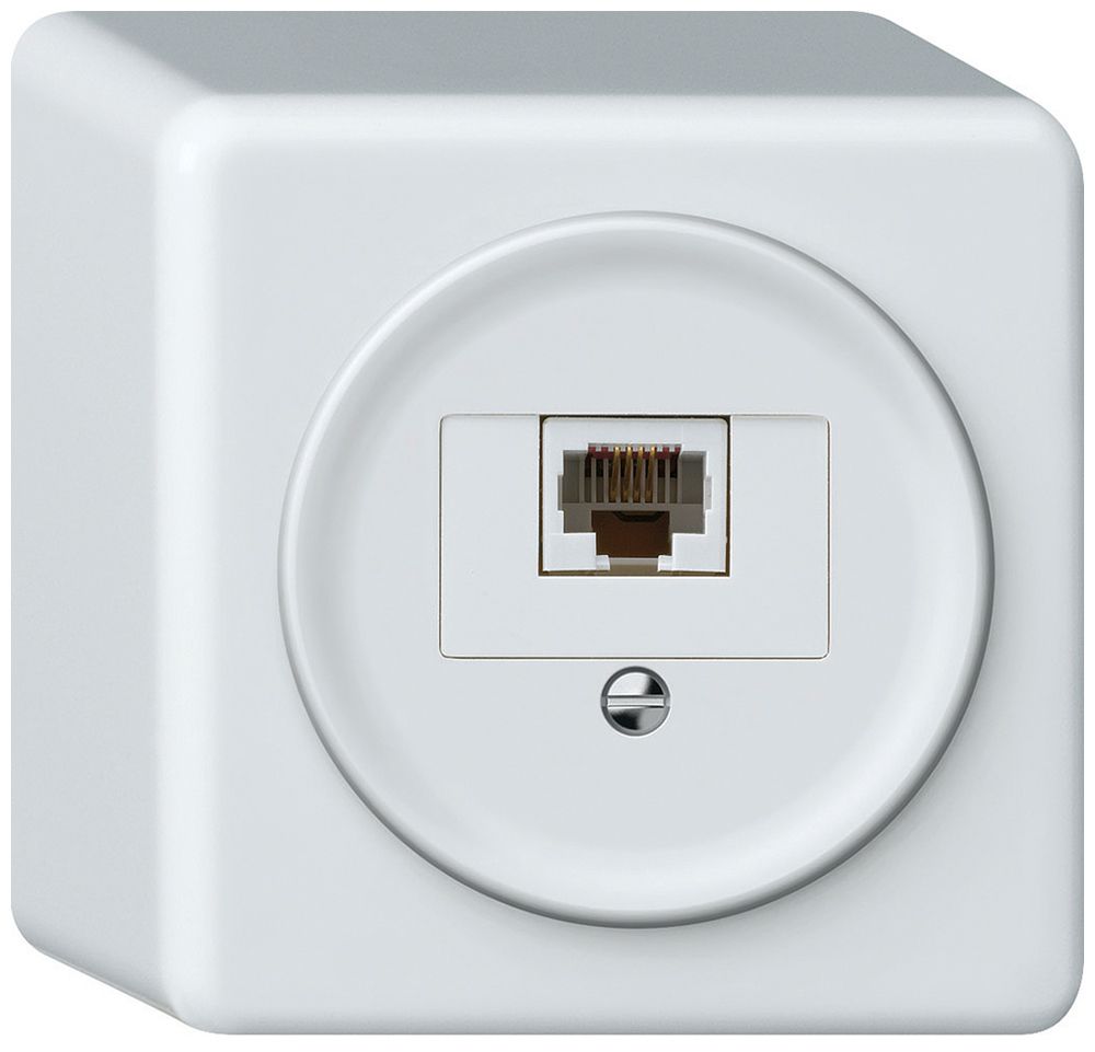 AP-Anschlussdose origin RJ45 8(4) Kat.6 gerade 88×88×54mm weiss