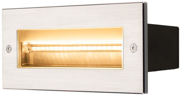 Applique LED INC SLV BRICK, 9W 950lm 3000K asymétrique IP65 acier fin