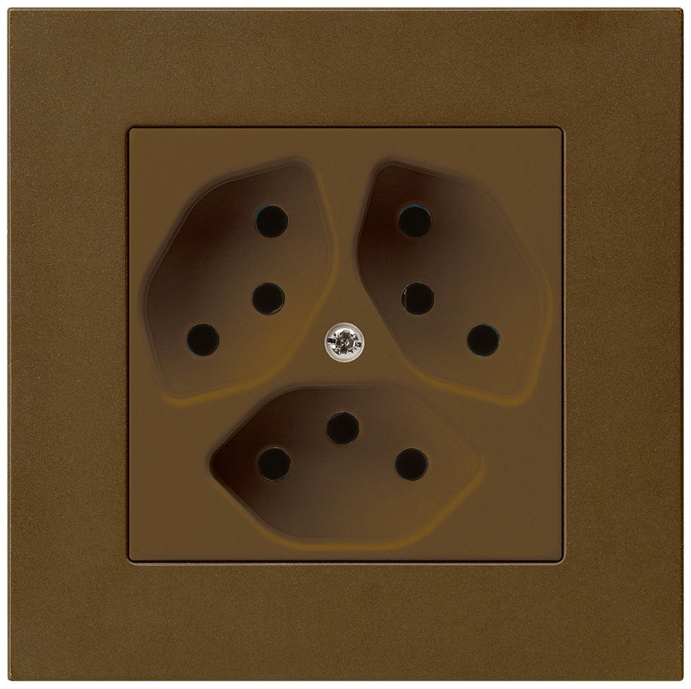 UP-Steckdose kallysto.pro 3×T13 braun mit Kinderschutz