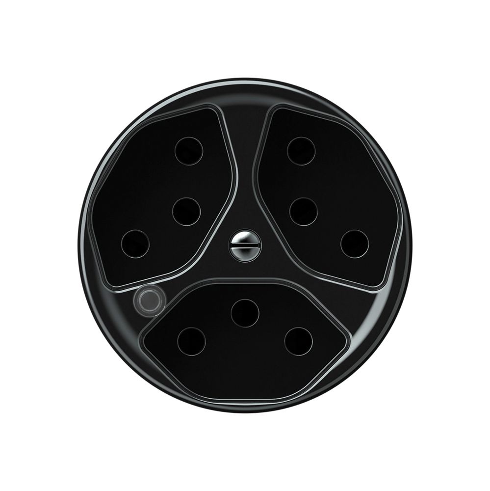 Steckdose origin 3×Typ 13 bel.grün 10A 230V 60×60mm schwarz