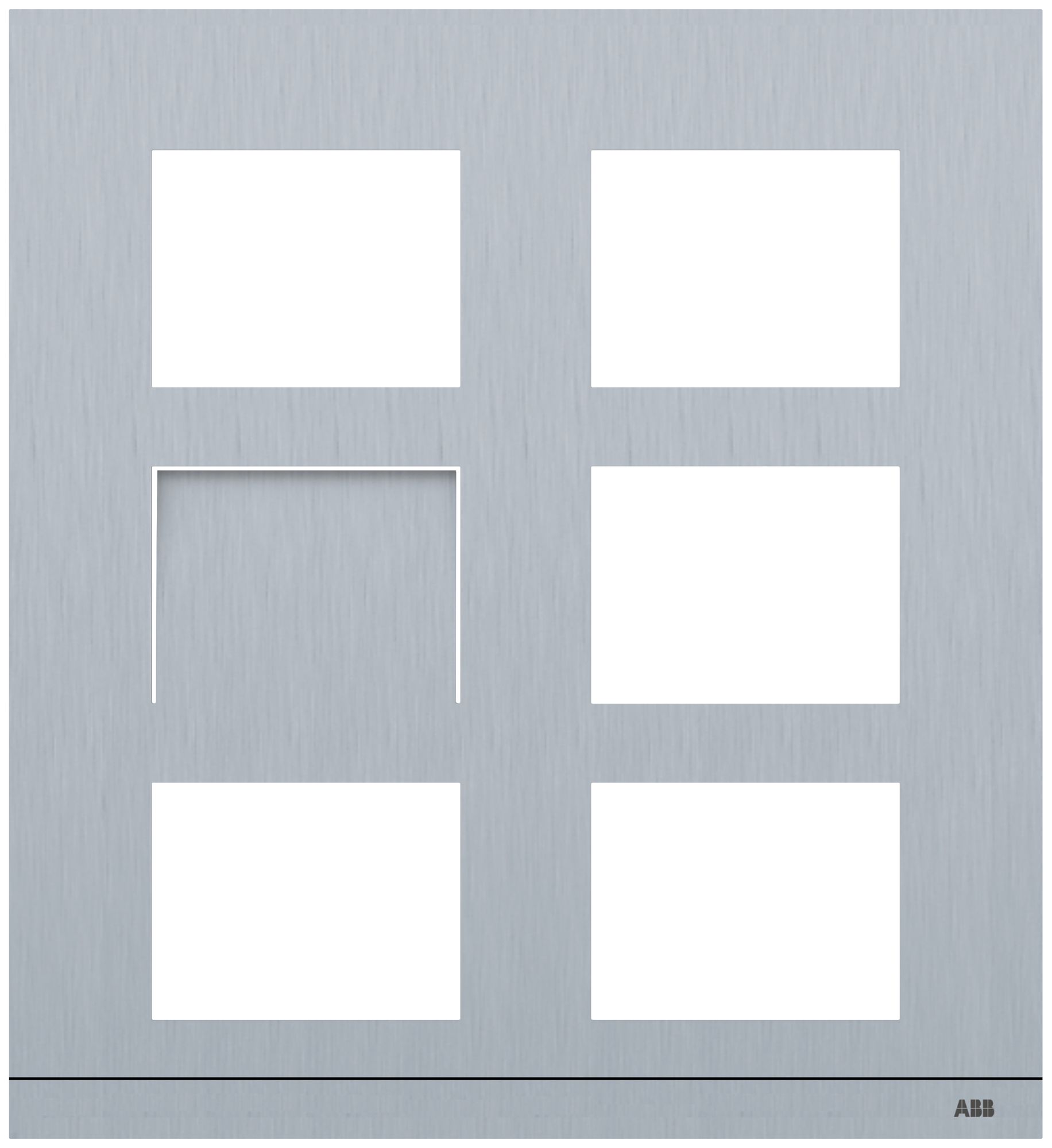 Abdeckrahmen Video ABB-Welcome, für 2/3 (6 Module), Al gebürstet