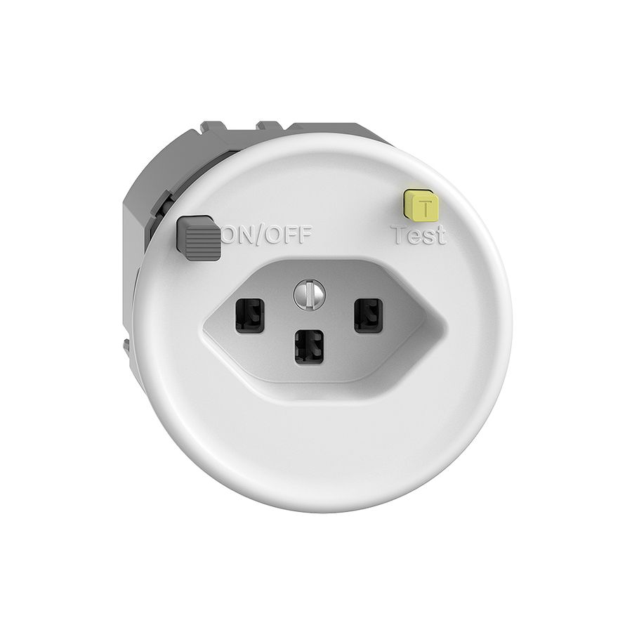 UP-Steckdose STANDARDdue T23 FI 30mA weiss, mit Shutter