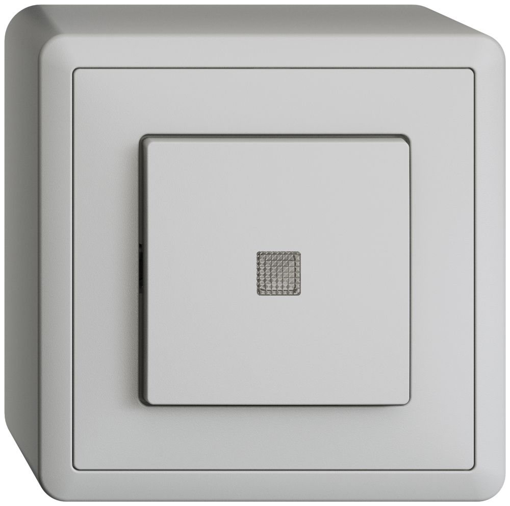 Poussoir AP EDIZIOdue LED jaune ARK gris clair