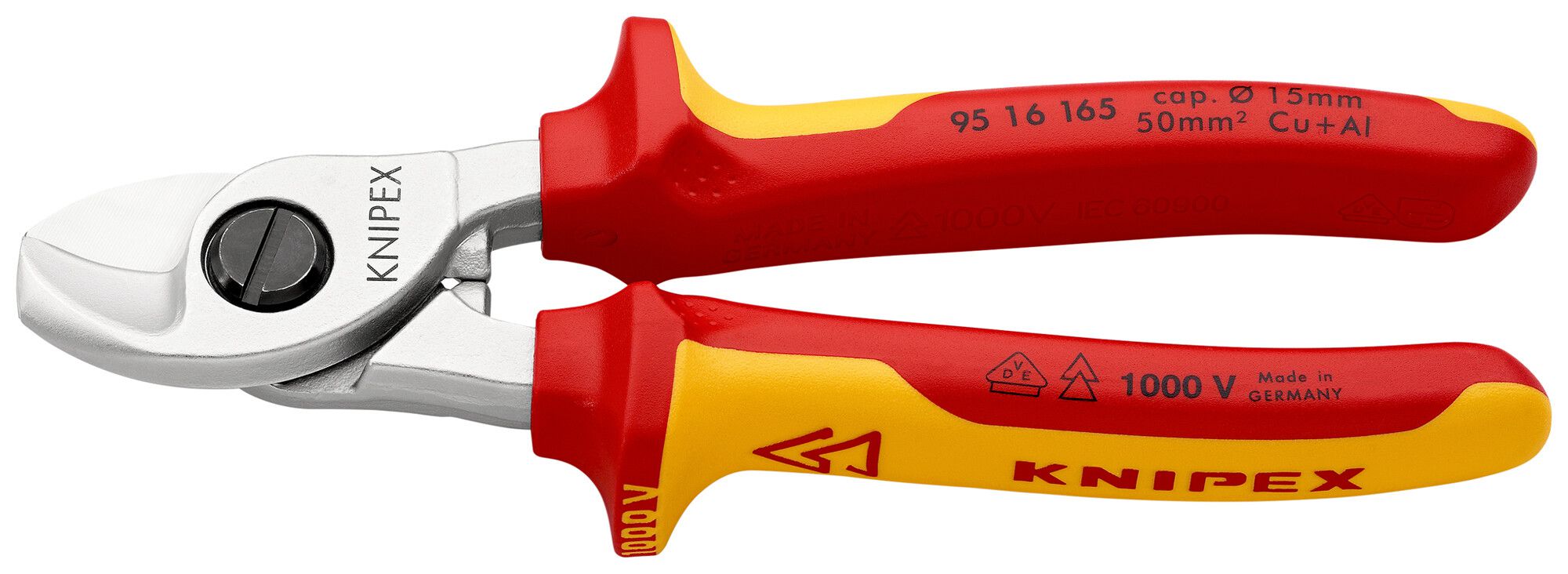 Kabelschere KNIPEX für Ø15mm max VDE 165mm