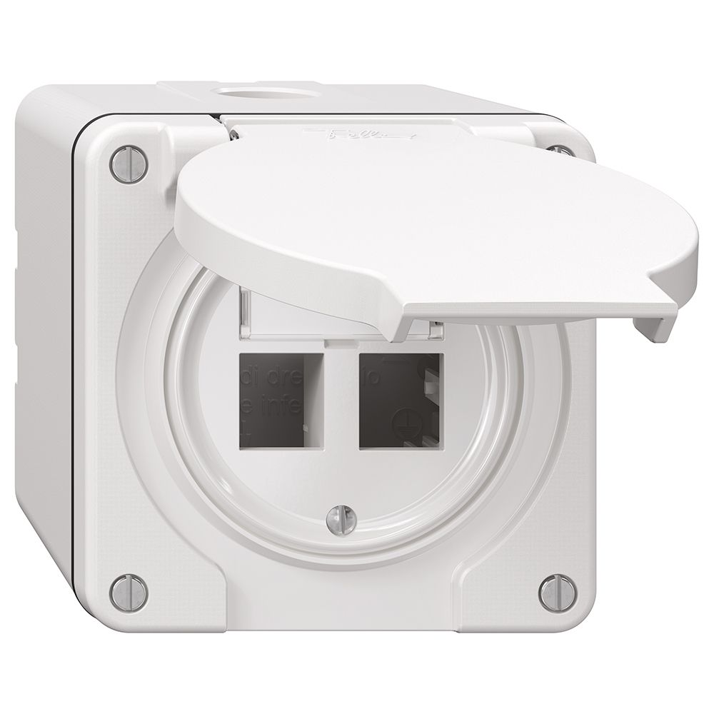 Kit de montage NAP Feller freenet, pour sortie droite, double, blanc