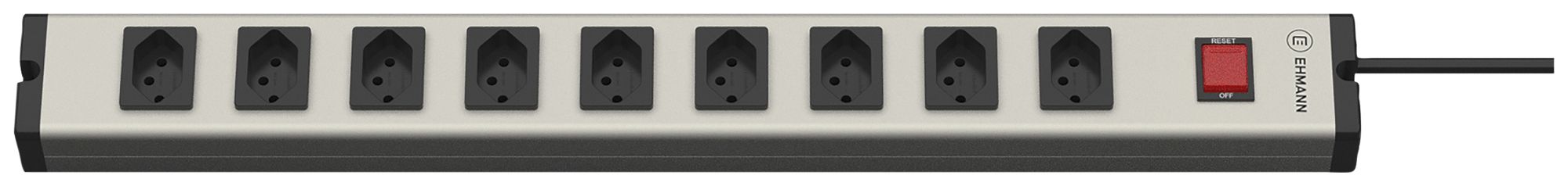 Prise multiple A. Steffen EHMANN 10A I/O 9×T13 3m noir/aluminium