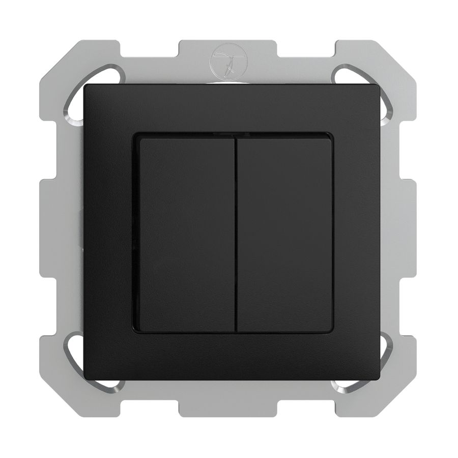 UP-Taster EDIZIOdue 2×A-R/1P schwarz