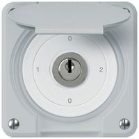 UP-Schlüsselschalter robusto IP55 mit Klappdeckel S2/1P grau für Kombination