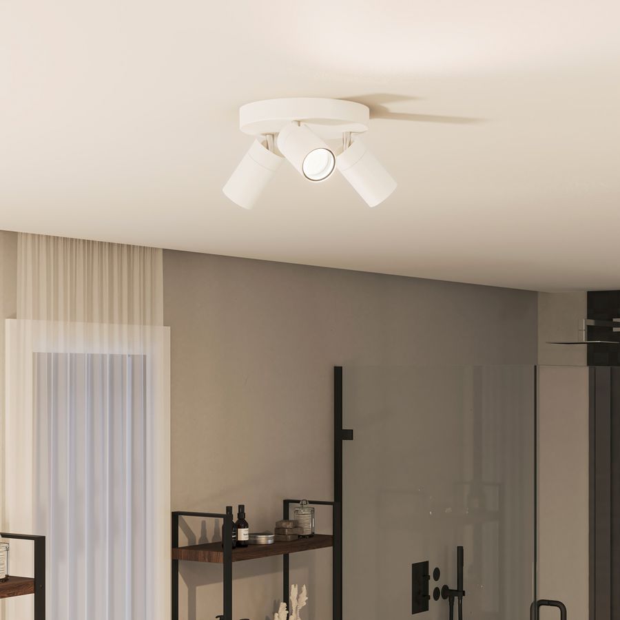 Spot Philips Idris GU10 3×5W IP44 222×196mm bianco