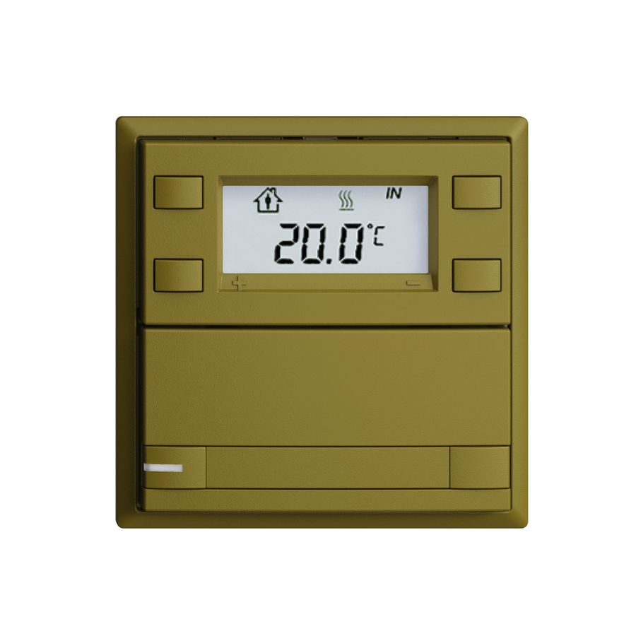 Poussoir RTH ENC KNX 1× EDIZIOdue F olive, avec pap.+LED RGB