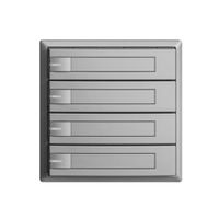 Poussoir KNX RGB EDUE, 250mW, a.LED RGB, a.papier, 4×poussoir, 1×touche, si