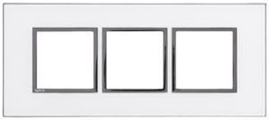 En-tête ENC Legrand Arteor 1×3, horizontal, mirror white