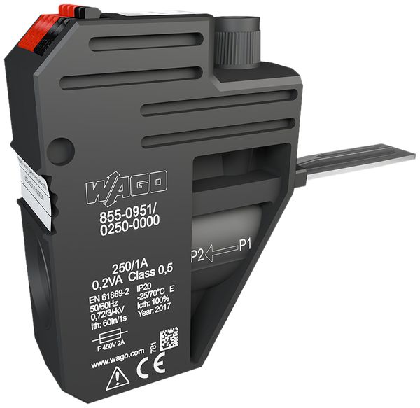 Rilevatore di tensione e corrente WAGO 95 mm² 250A/1A 0.2VA protetto