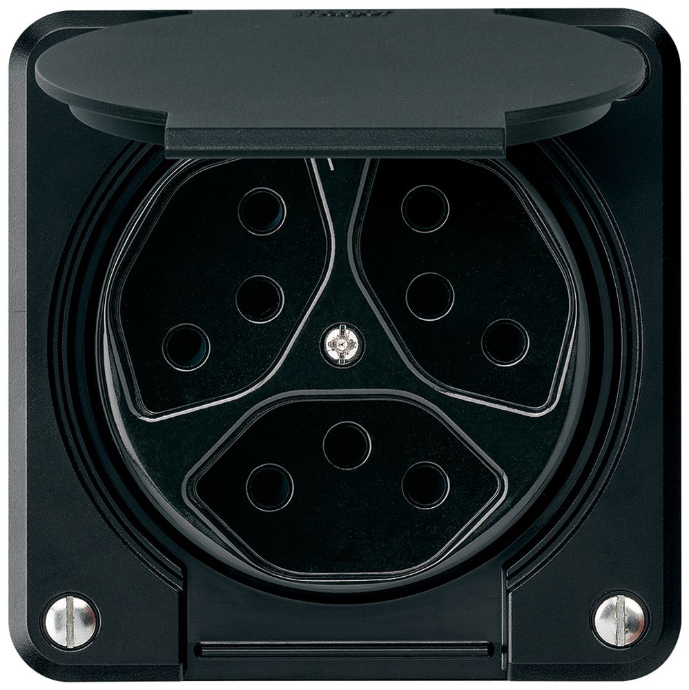 Presa INC robusto 3×tipo 13/1 nero per combinazione