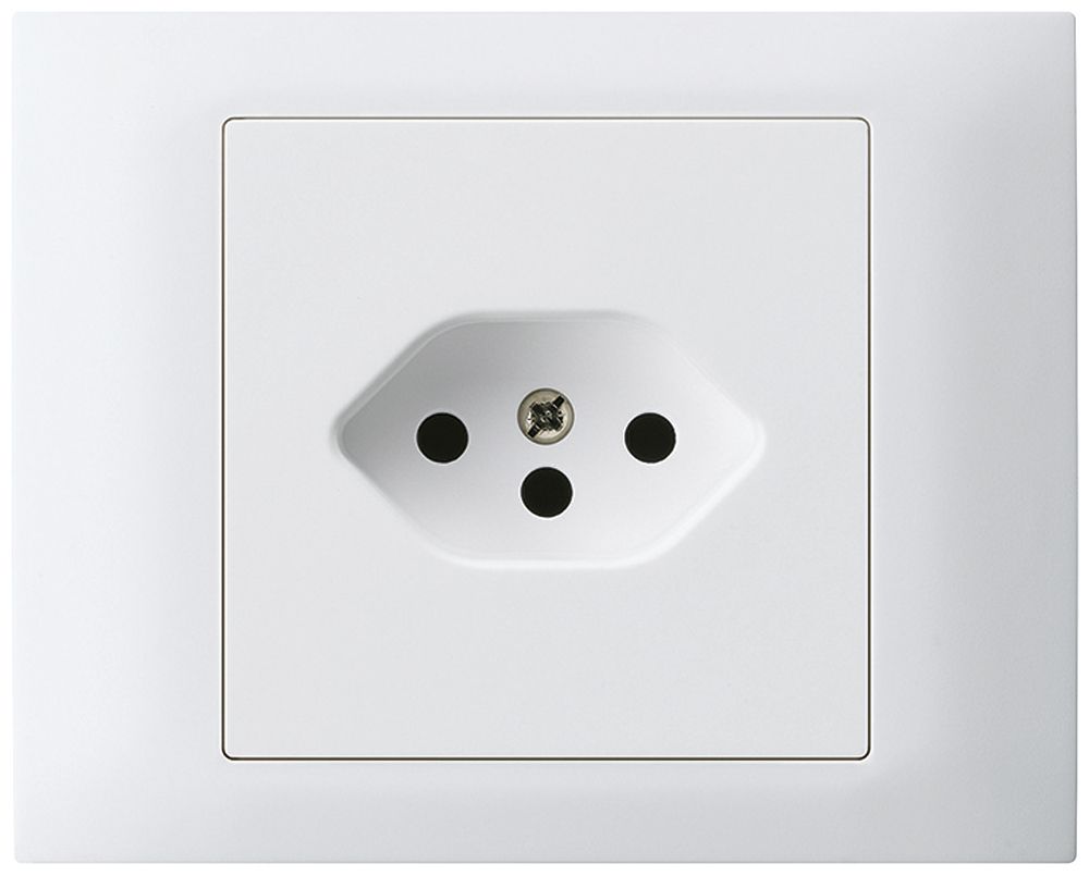 EB-Steckdose kallysto Typ 13 Bauart T mit EB-Dose G3 Abdeckrahmen steckbar weiss