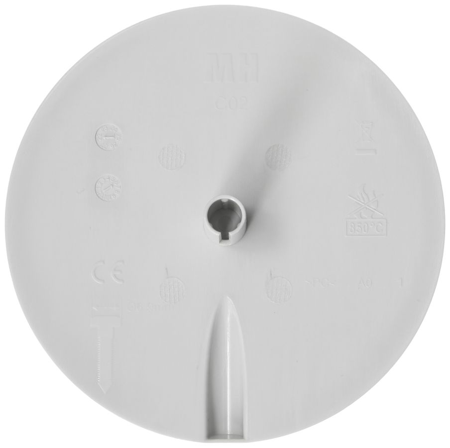 Rosace de plafond MH clips à ressort+entrée enfichable Ø98×9mm gris clair