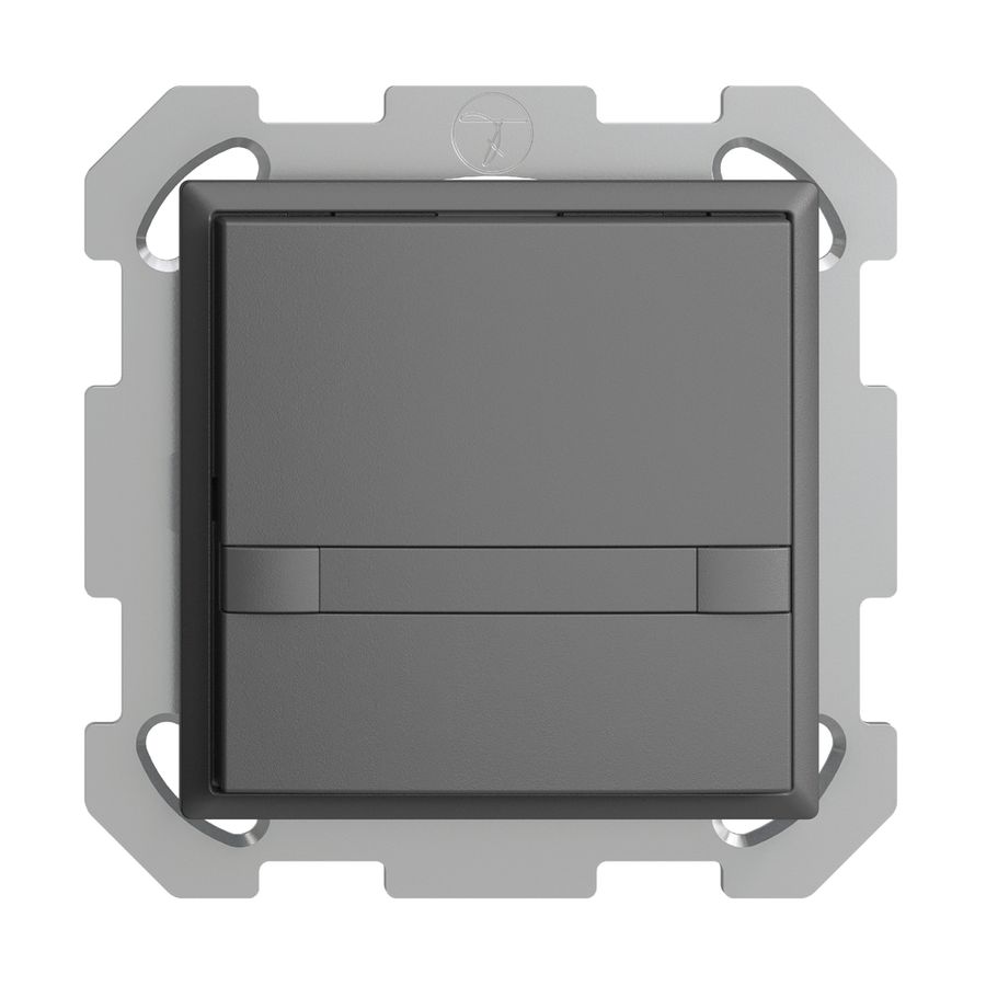 Poussoir ENC KNX 1× EDIZIOdue colore gris foncé RGB sans LED avec insert papier