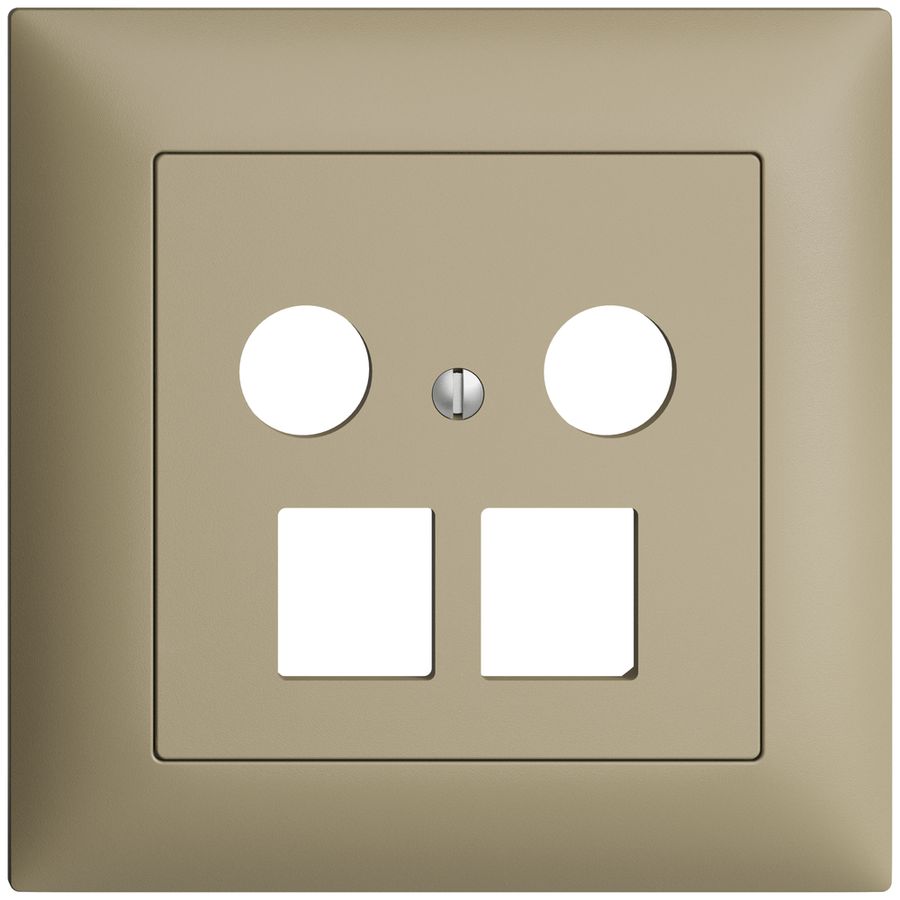 Kit d.recouvrement ENC EDIZIOdue FMI, p.prise multimédia, p.2×RJ45 Keystone sand