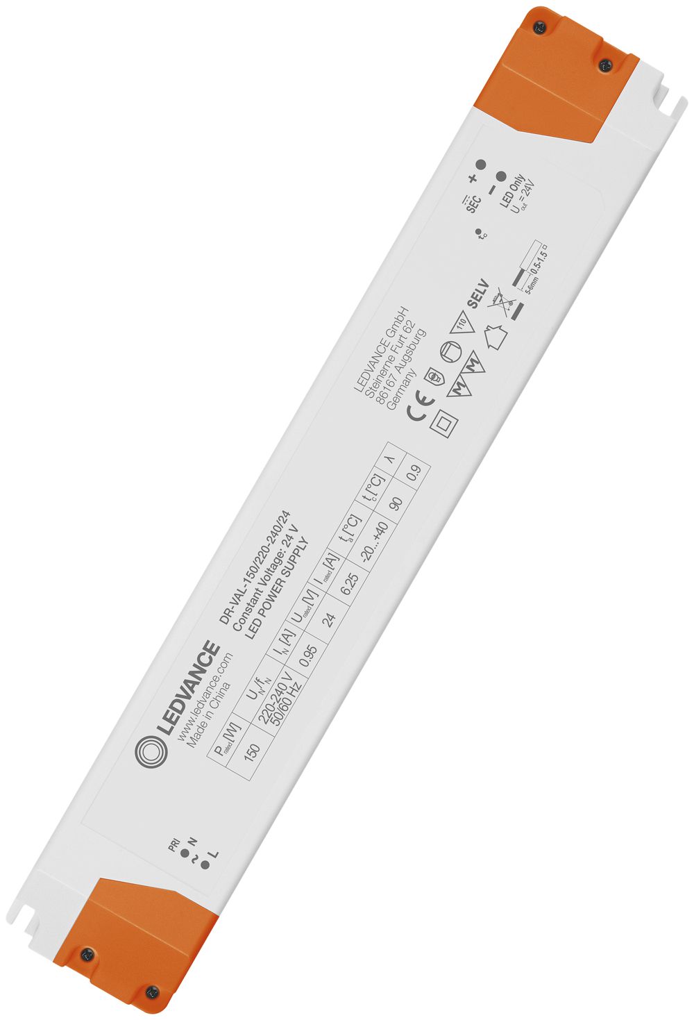 LED-Konverter LDV VALUE, 24V 150W 255×45×32mm