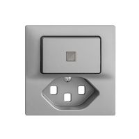 Frontset 60×60mm EDIZIOdue silver T23 mit Linse für Kleinkombi