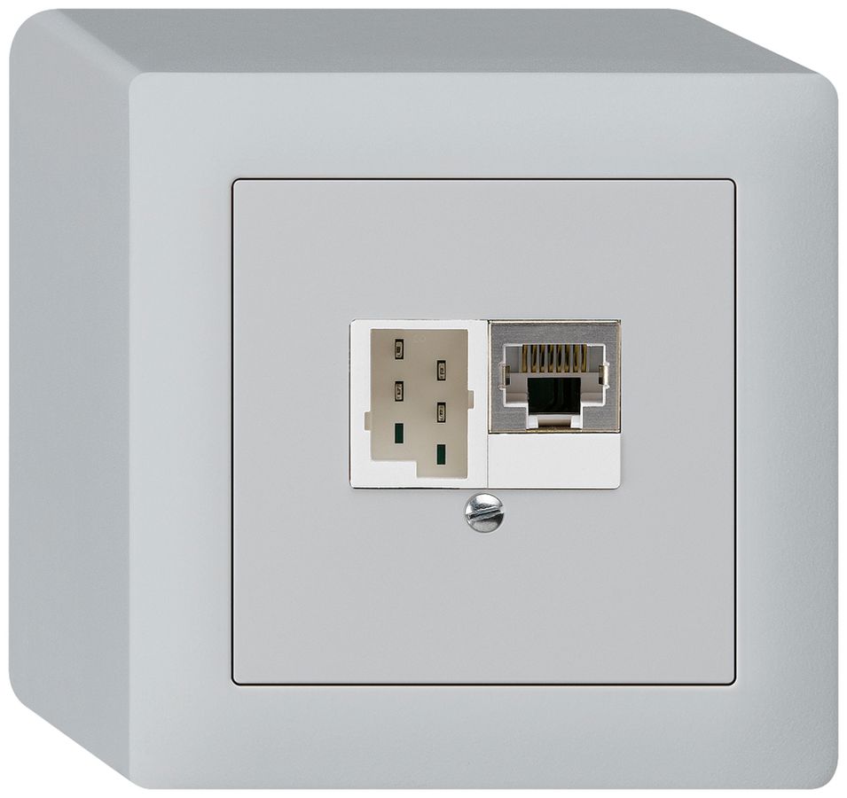 Boîte AP kallysto 1×RJ45s+1×TT83 gris clair