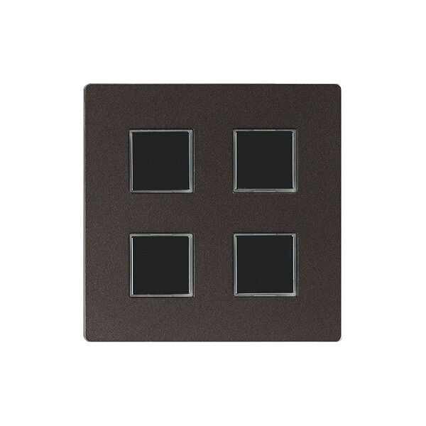 Kit di copertura EDIZIOdue elegance per tasto quadriplo moca