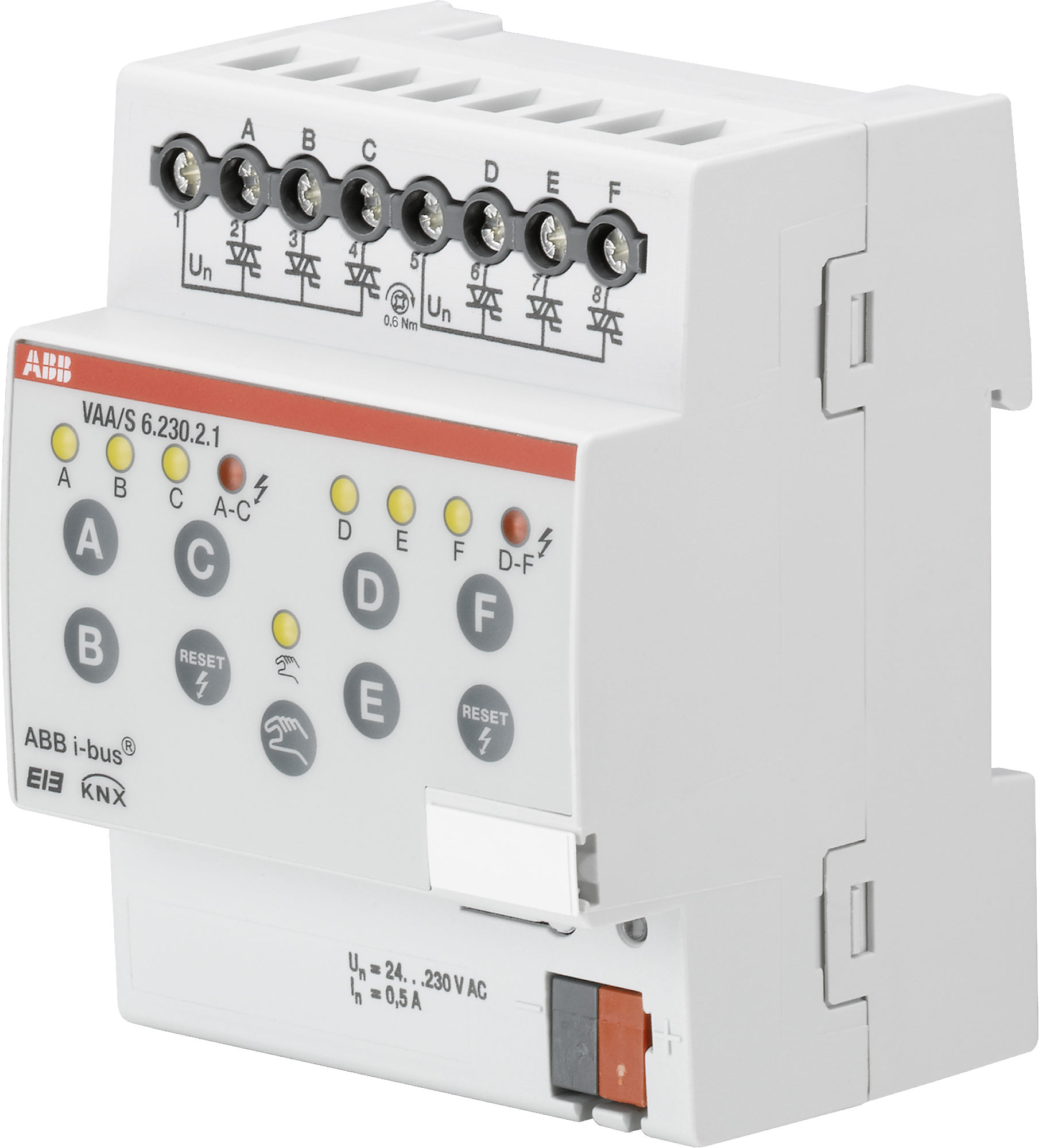 Actionneur de chauffage KNX AMD ABB, 6-fois 160mA 24…230VAC
