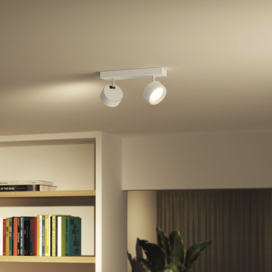 Spot LED Philips Bracia 11W 1100lm 2700K 110° 260×80.5mm blanc 2×Spot