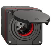 Prise NAP NEVO, 1×T25, IP55 d'après SN 441011, a.joint rouge, noir