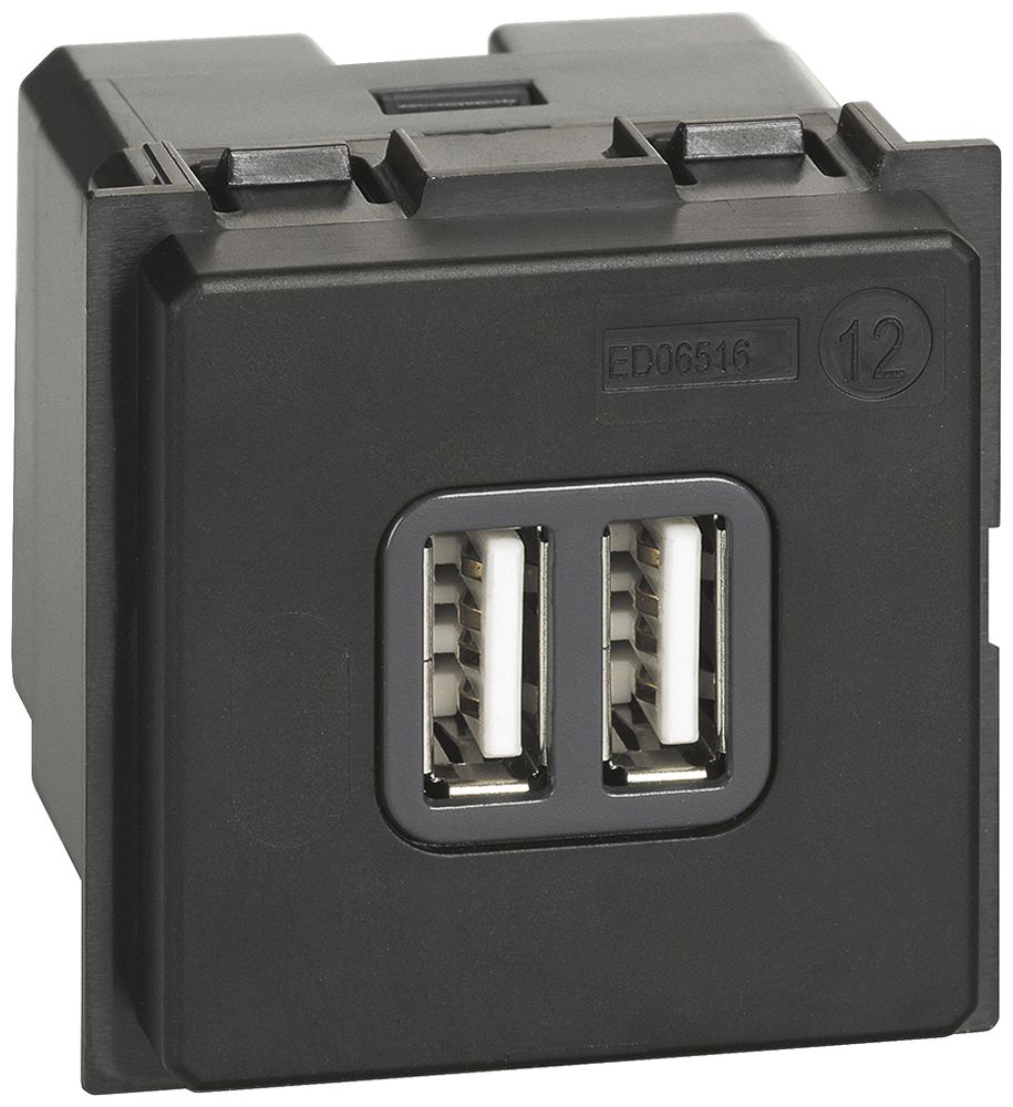 Prise de charge USB Living Now 2×type A 2 modules