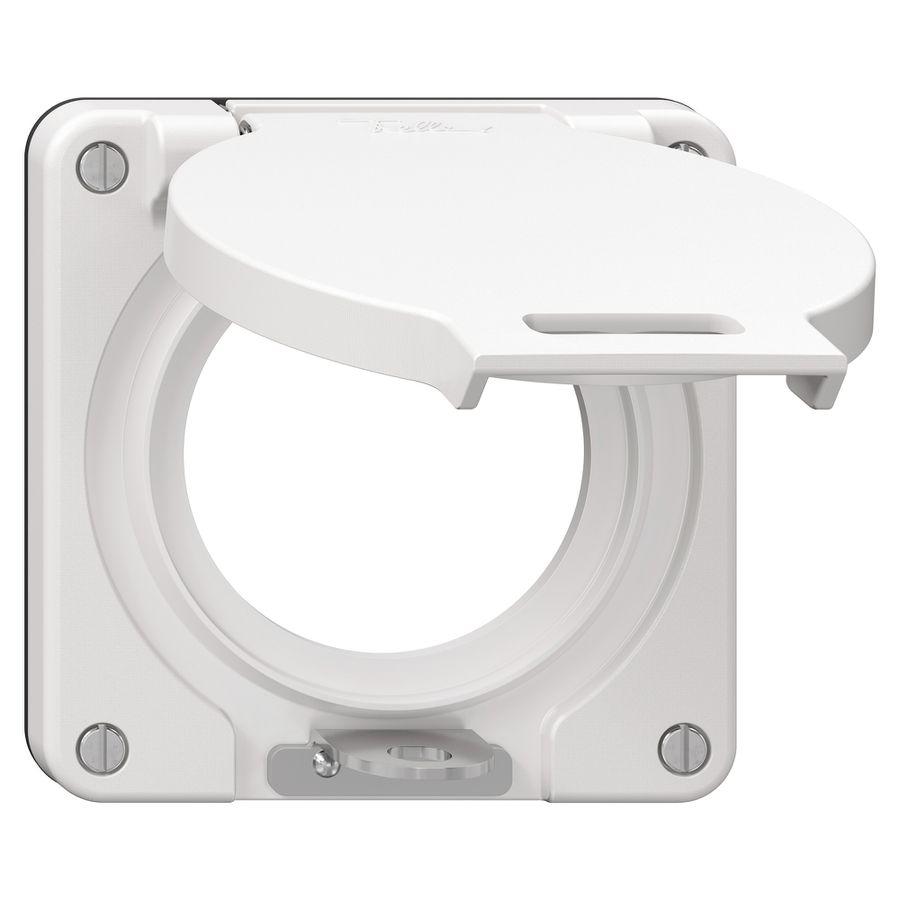 Deckel mit Klappdeckel NEVO Ø53mm abschliessbar IP21 ws (Dicht.sz)