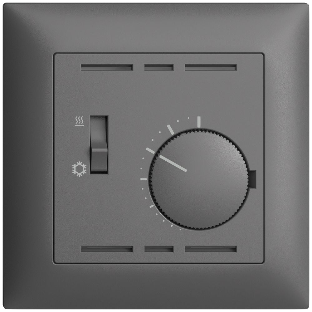 Kit di copertura ENC p.termostato EDIZIOdue, interruttore, 88×88mm, grigio scuro