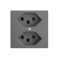 Steckdose EDIZIOdue 2×T23 dunkelgrau 16A, mit Steckklemmen