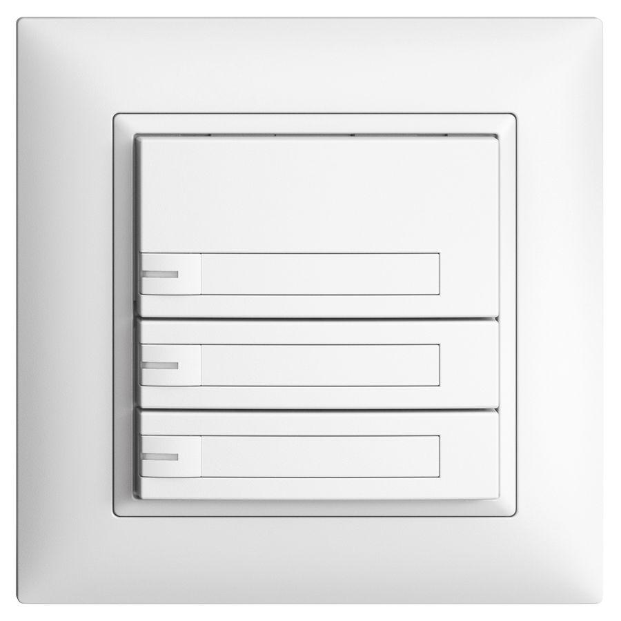 UP-KNX-Taster RGB EDUE FMI, 250mW, m.RGB-LED, m.Papier., 3×Taste, 1×Tastenb., ws