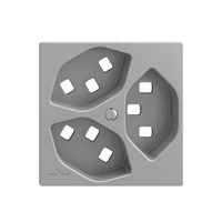 Montageset Feller EDIZIOdue, für Steckdose 3×T23 1×getrennt, silver