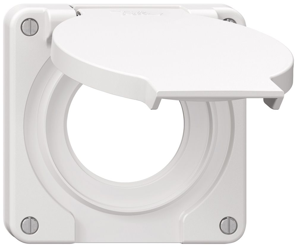 Couvercle Feller IP21 pour prise Schuko joint blanc 87×87mm blanc