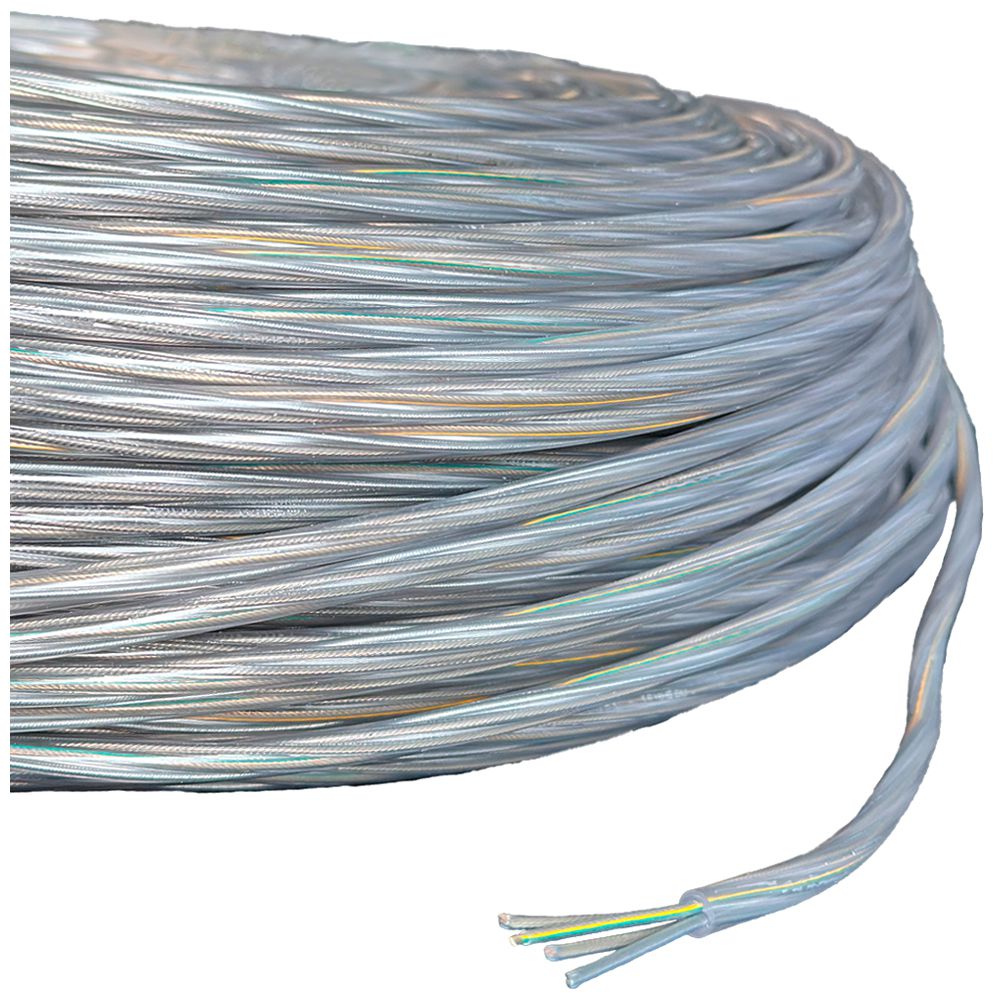 Kabel Elektrogros TDLR 3×0.75mm² transparent mit Stahlseele Rolle à 200m