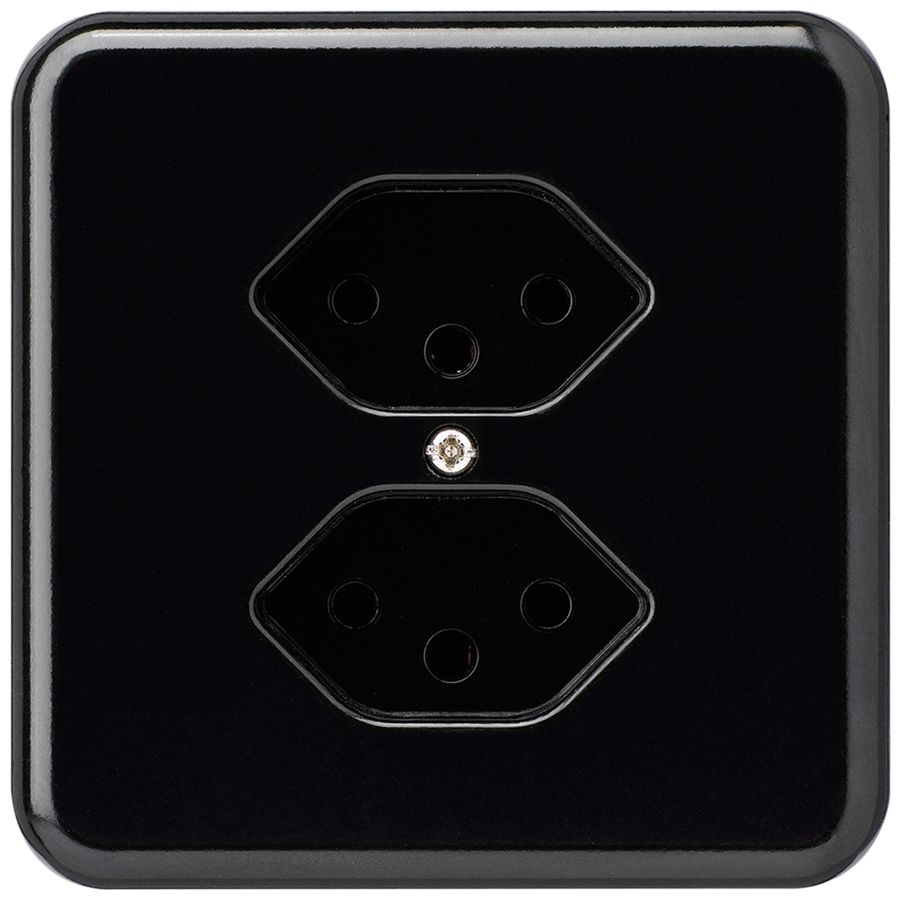 UP-Steckdose basico 2×Typ 13 schwarz für BOMI