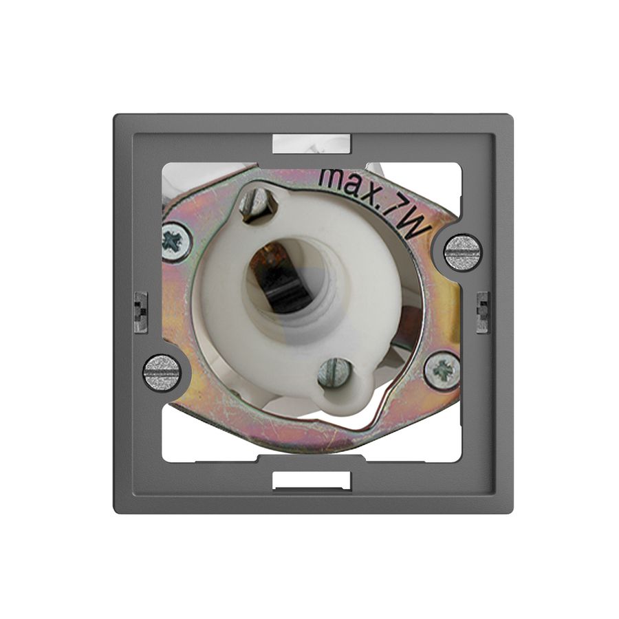 UP-Signallampe EDIZIOdue dunkelgrau 7W ohne flache Kalotte