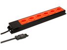 Prise multiple MH POWER LINE 10A 6×T13 3m noir/orange