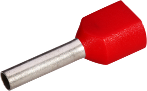 Zwillings-Aderendhülse isoliert 2×1mm²/12mm rot
