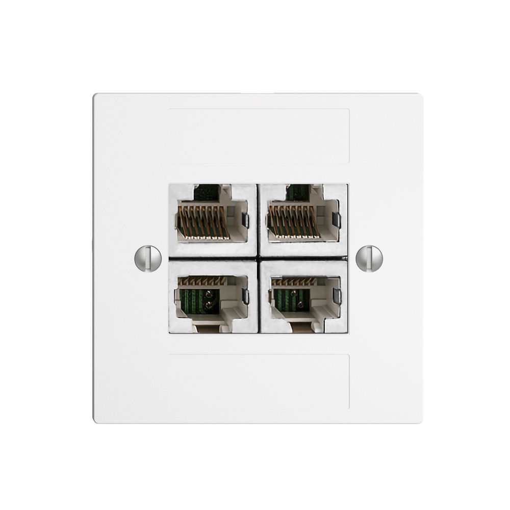 Insert pour prise de raccordement ENC 4×RJ45/s 4P sép.EDIZIOdue blanc ITplus