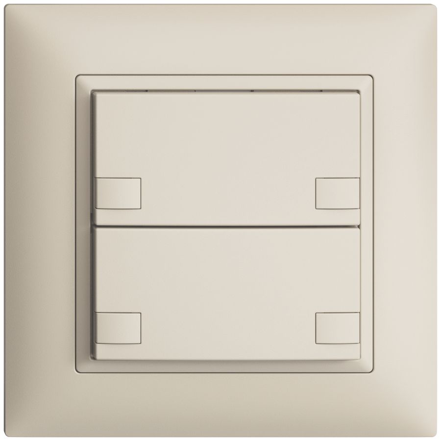Poussoir ENC KNX 2× EDIZIOdue colore crema RGB sans LED