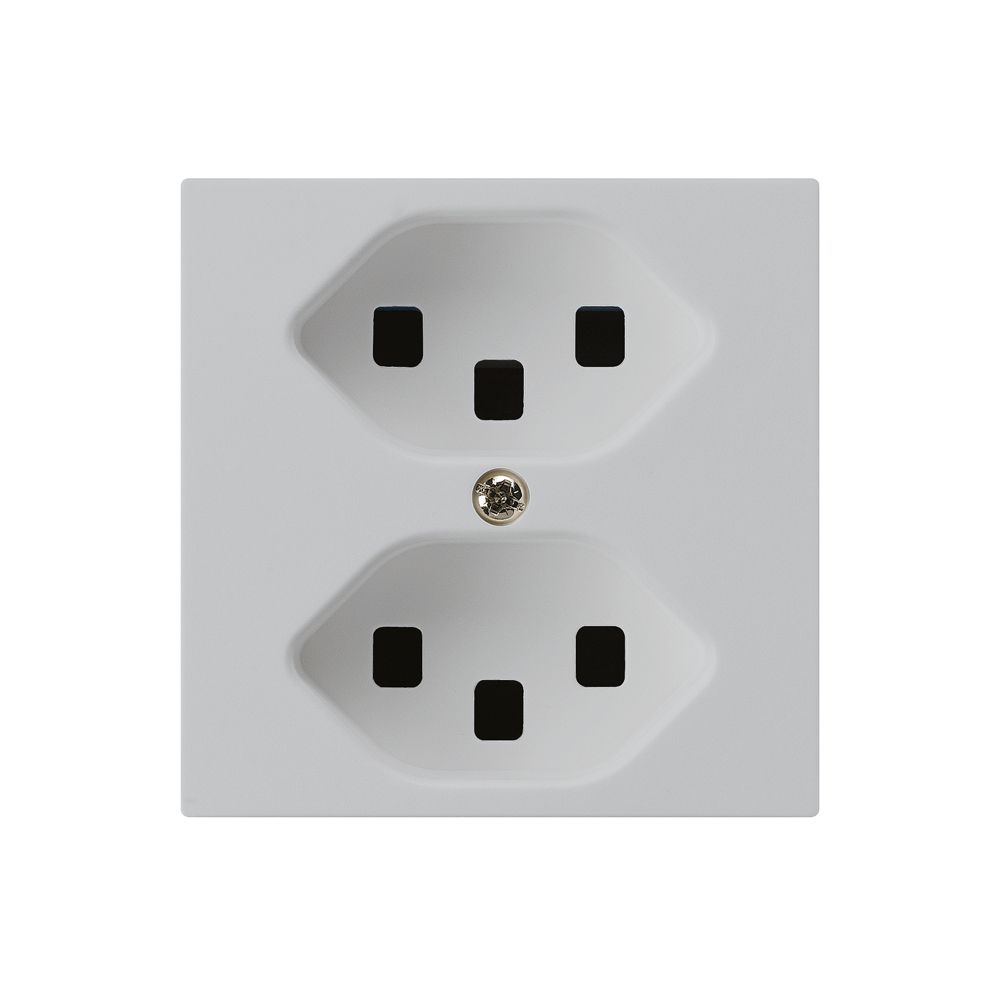 UP-Steckdose kallysto 2×T23 hellgrau mit Steckklemmen